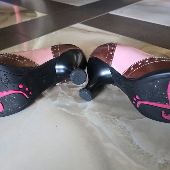 John fluvog 6.5 Tennessee brown w/ pink bow heals - Picture 3 of 3
